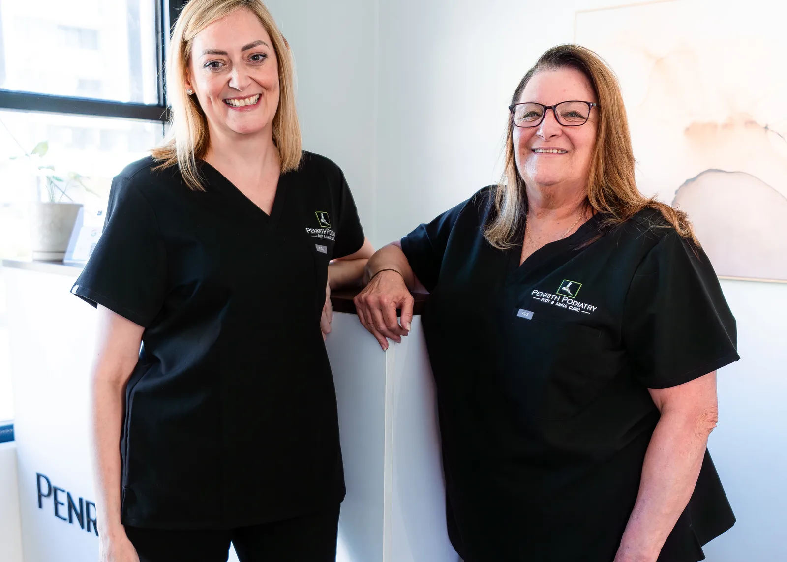 Penrith Podiatry reception and patient care team at the clinic's front desk
