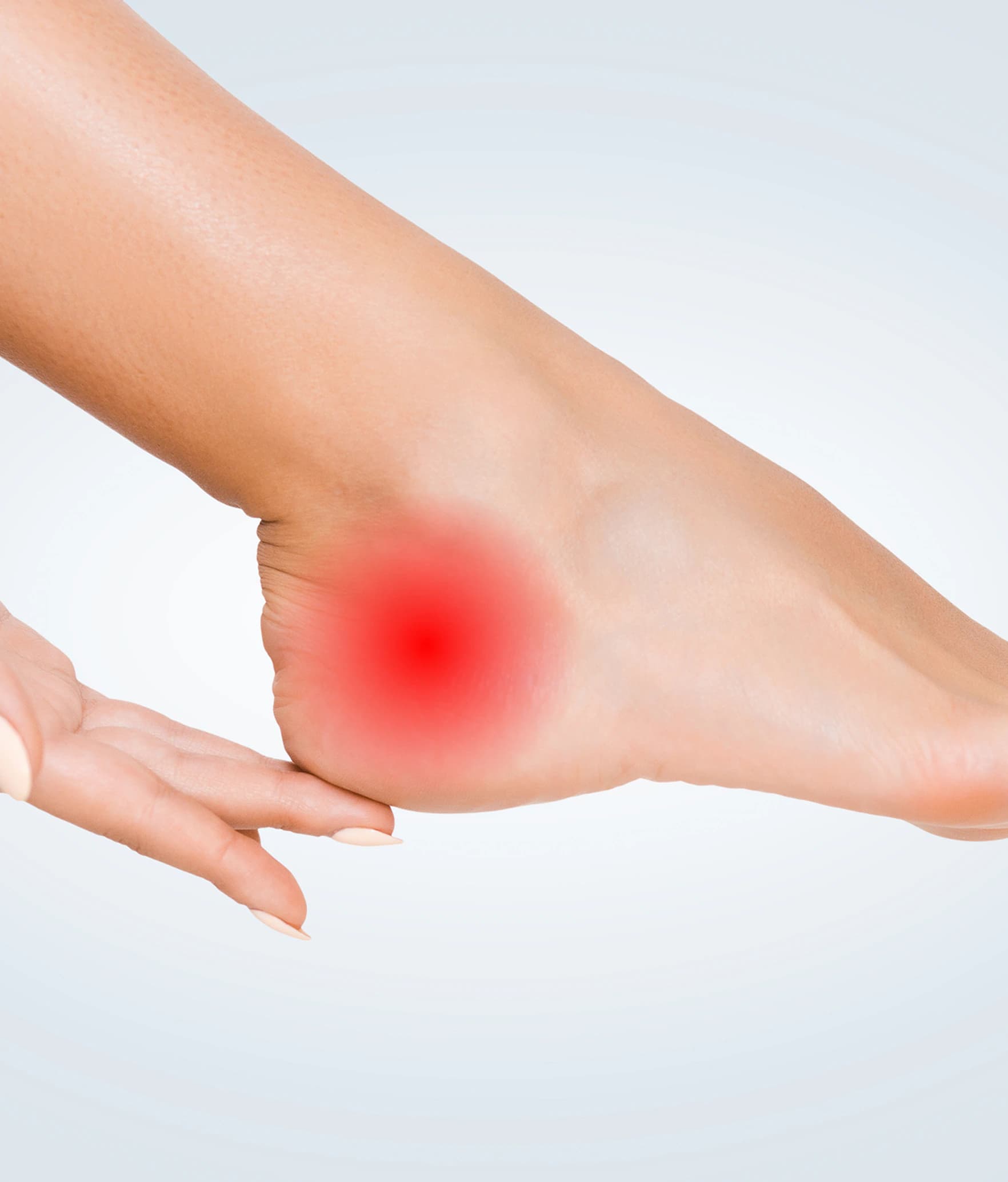 The inner ankle highlighted, where the nerve is compressed in tarsal tunnel syndrome
