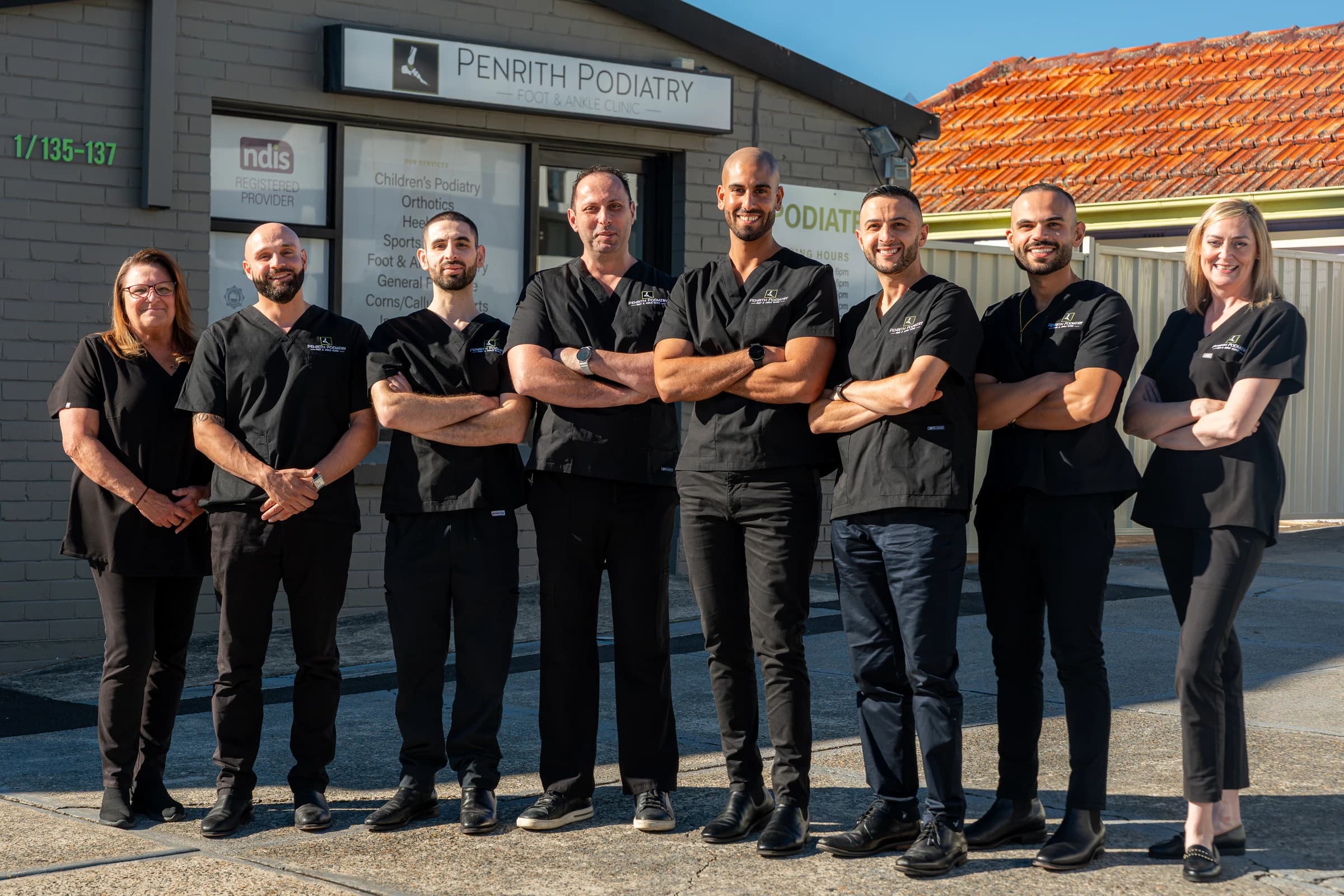 The Penrith Podiatry Foot and Ankle Clinic team outside the clinic on High Street, Penrith